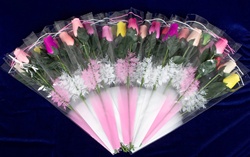 25 Assorted Single Long-Stemmed Roses