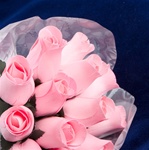 Wood Rose Bouquet - Baby Pink