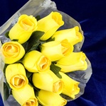 Long-Stemmed Wood Rose Bouquet - Yellow
