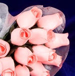 Long-Stemmed Wood Rose Bouquet - Coral