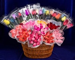12 Assorted Wood Rose Bouquets and 25 Singles